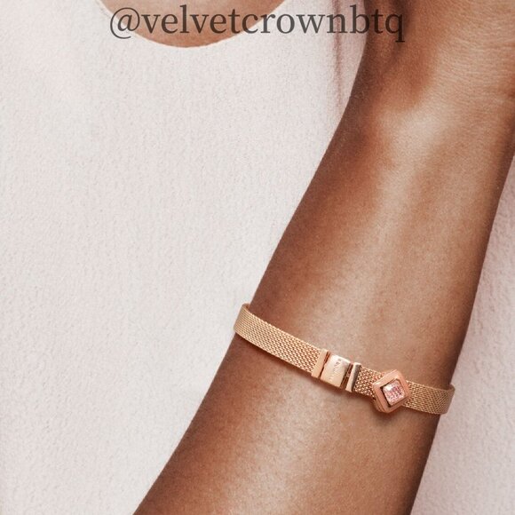 Pandora Pink Square Clip Charm - Picture 3 of 4